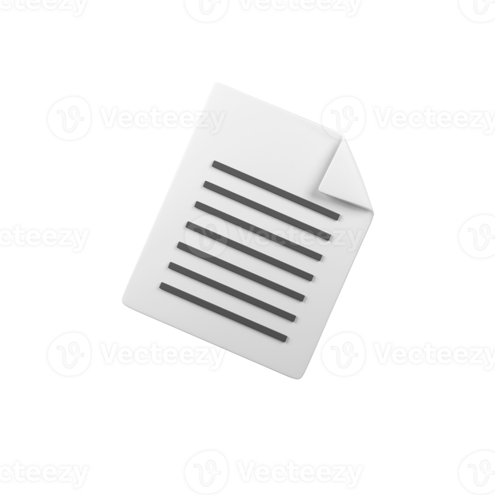 Letter document file isolated 3d render icon illustration png