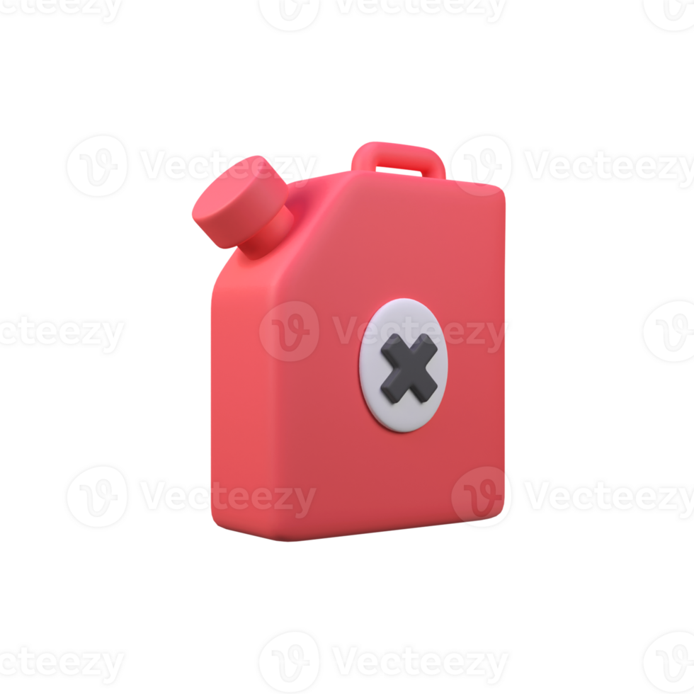 Jerry can isolated 3d render icon illustration png