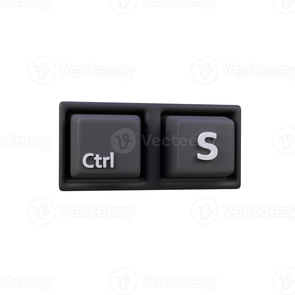 Control save keyboard isolated 3d render icon illustration png