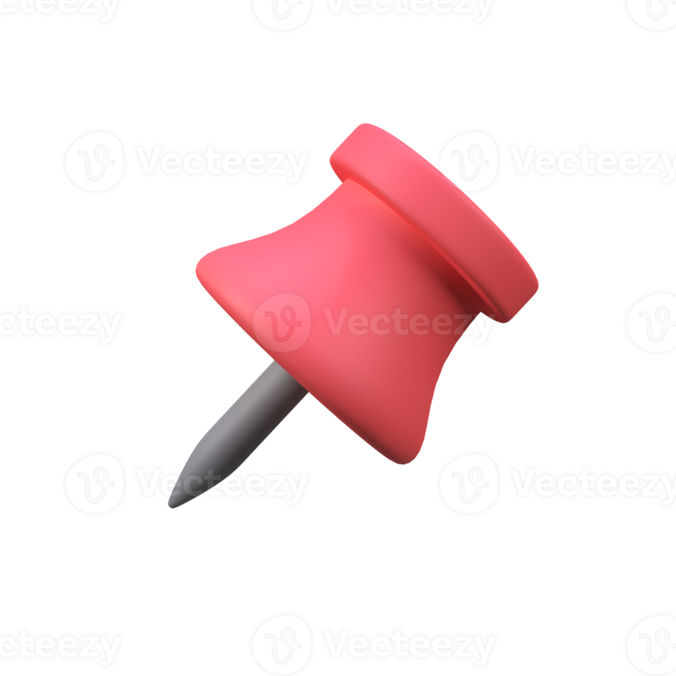 Push pin isolated 3d render icon illustration png
