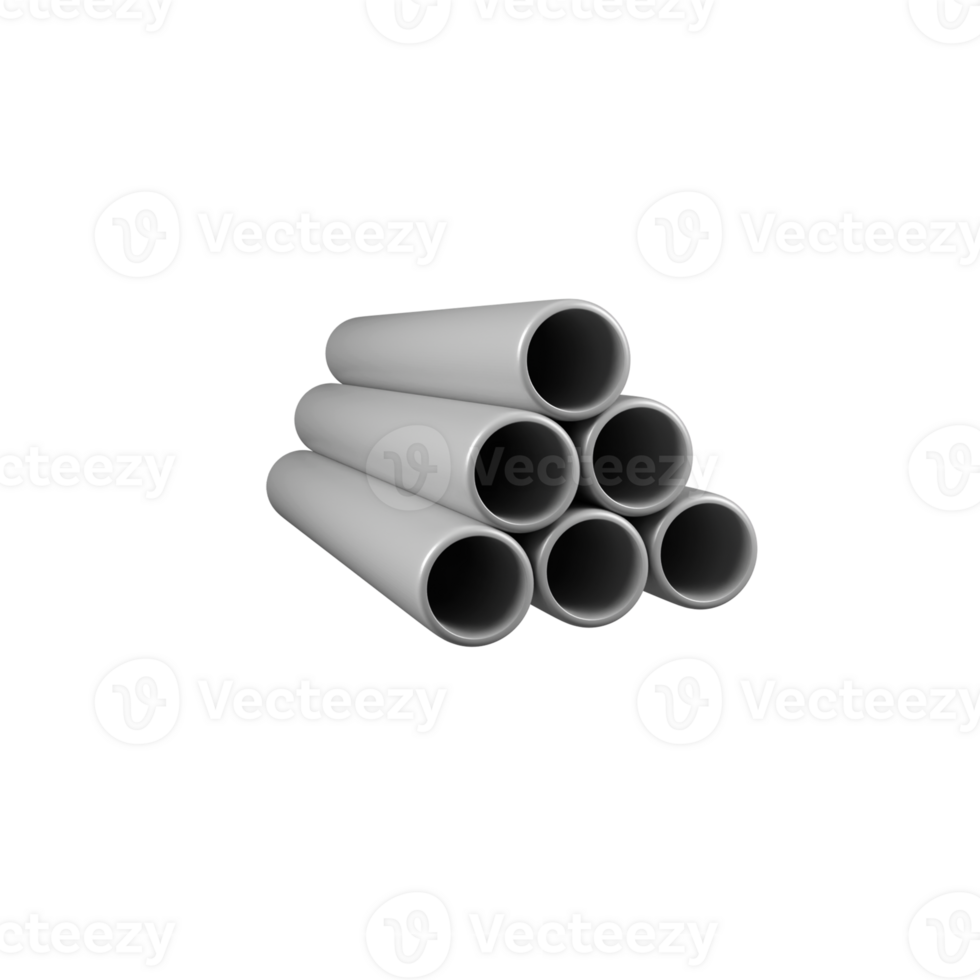Pipe iron isolated 3d render icon illustration png