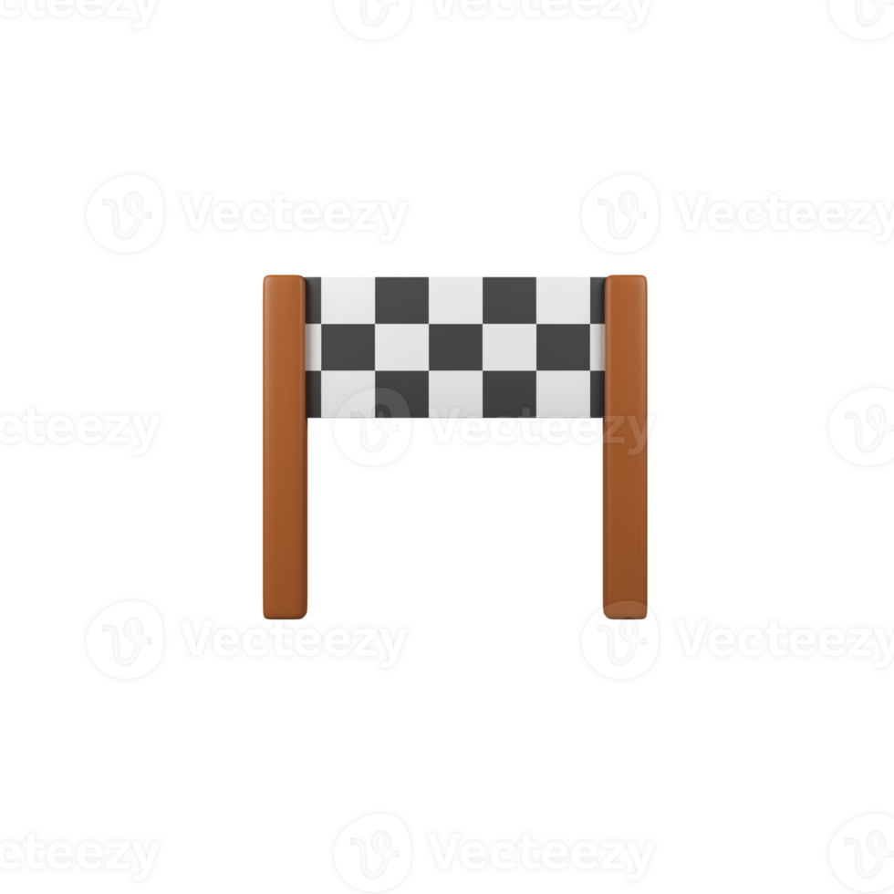 White striped finished isolated 3d render icon illustration png