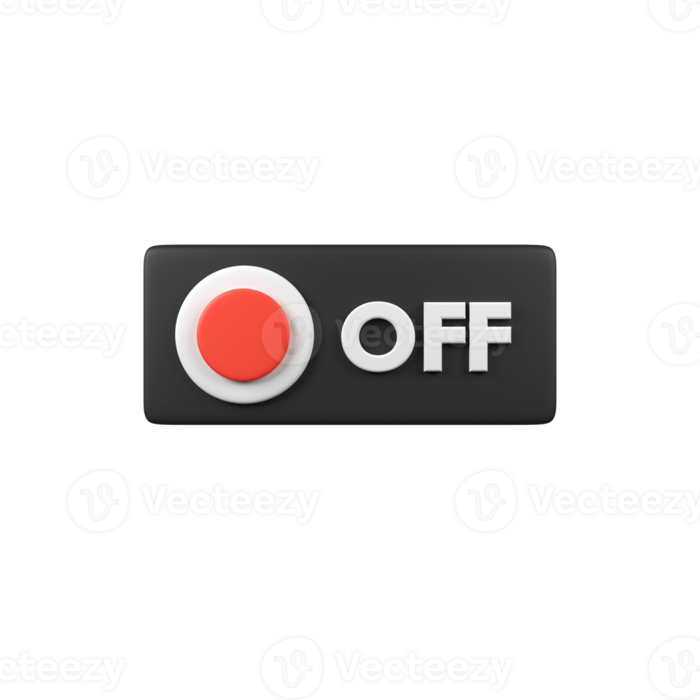 Off button isolated 3d render icon illustration png