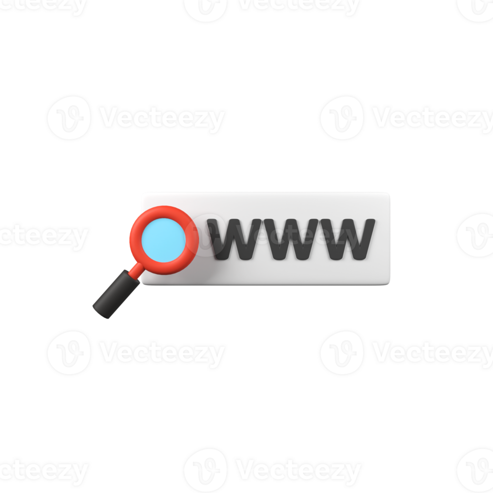 Website Address Search isolated 3d render icon illustration png