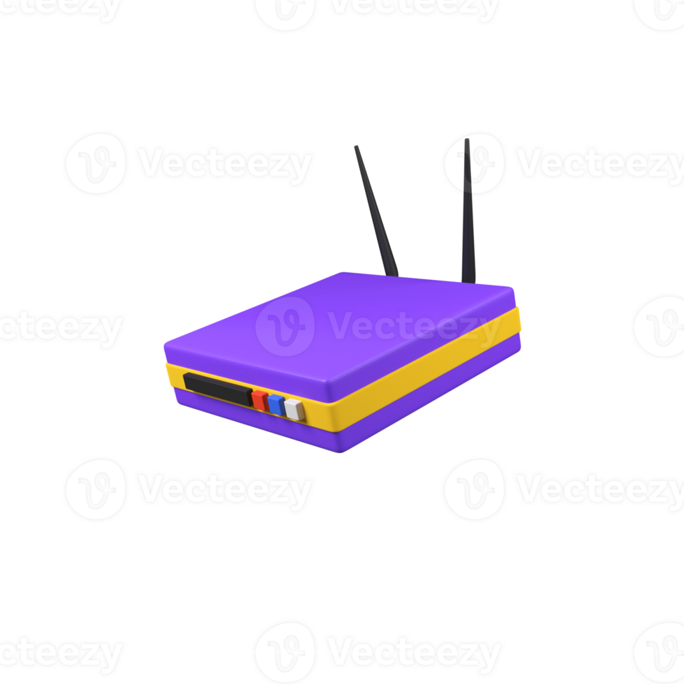 Internet Router Network isolated 3d render icon illustration png