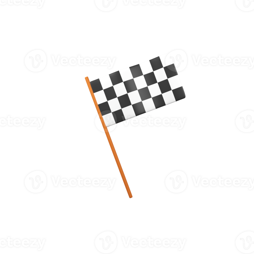 Checkered flag isolated 3d render icon illustration png