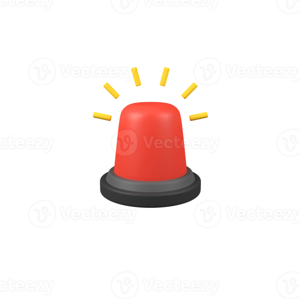 Siren lights isolated 3d render icon illustration png