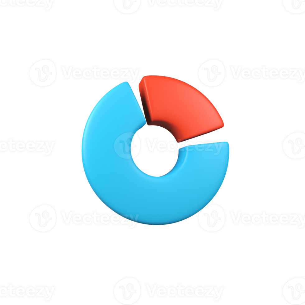 Graphic Chart Percentage isolated 3d render icon illustration png