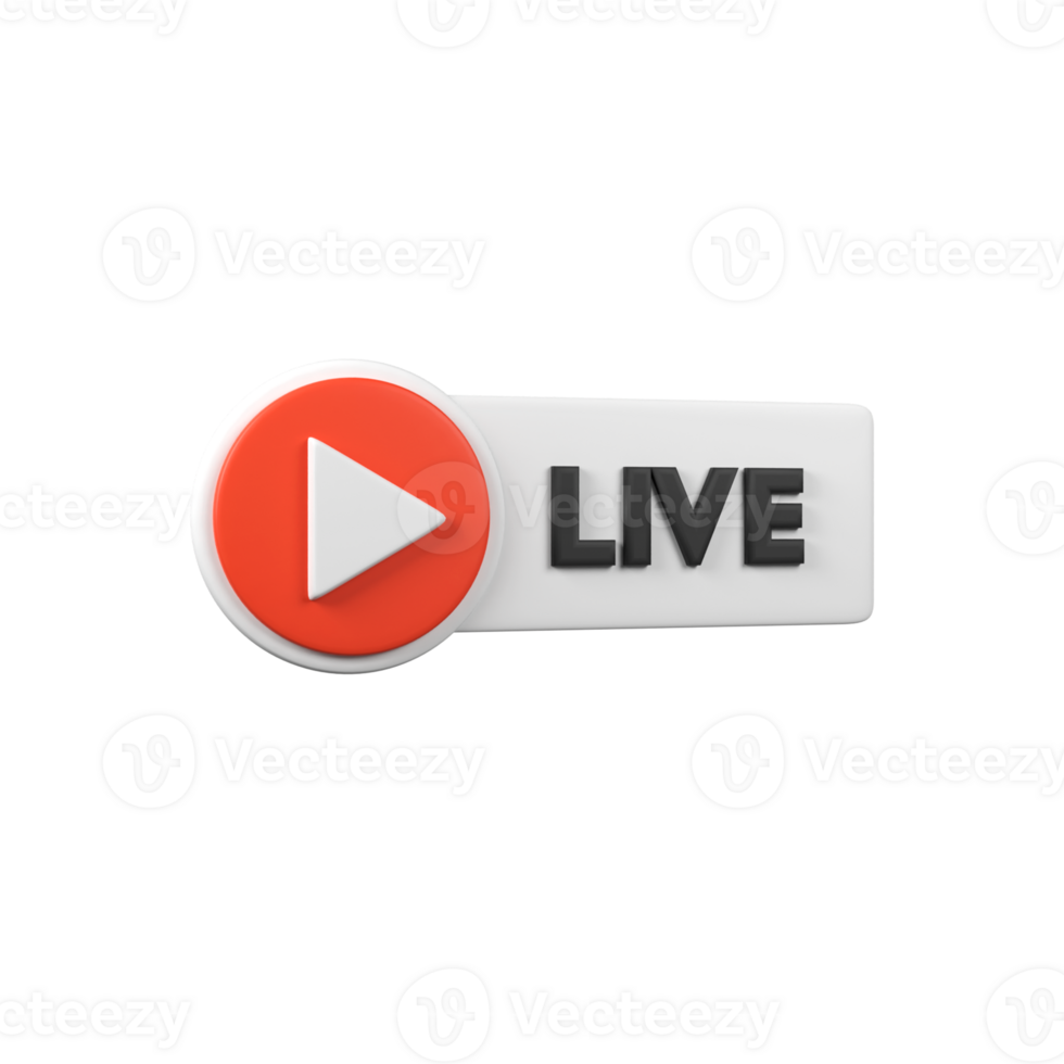 Live streaming isolated 3d render icon illustration png