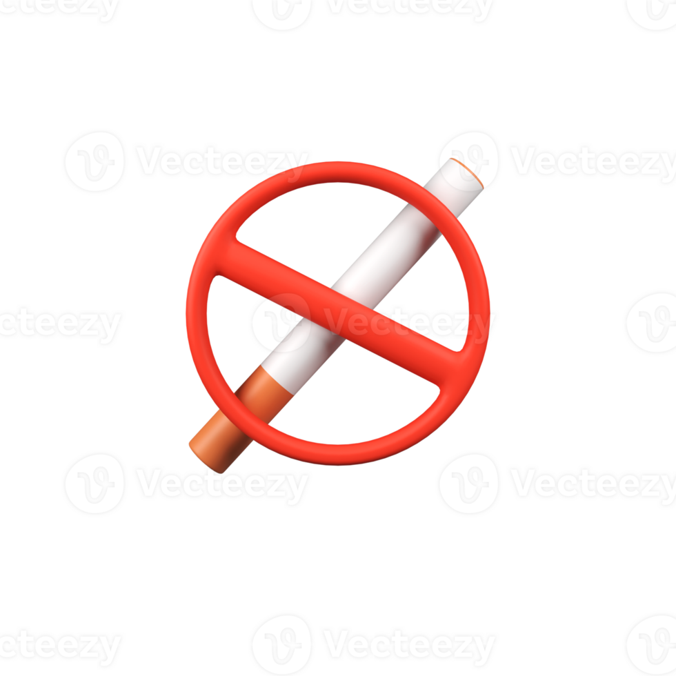 No smoking isolated 3d render icon illustration png