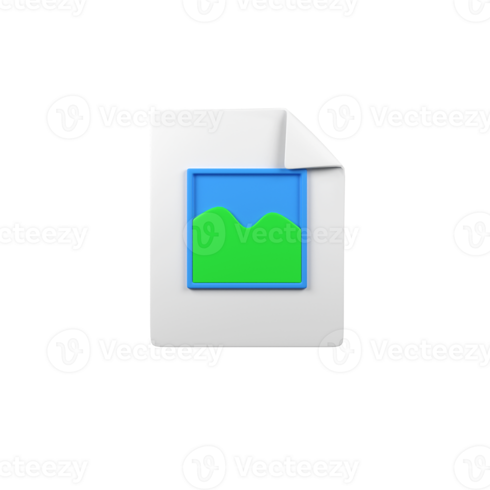 Image File Format isolated 3d render icon illustration png