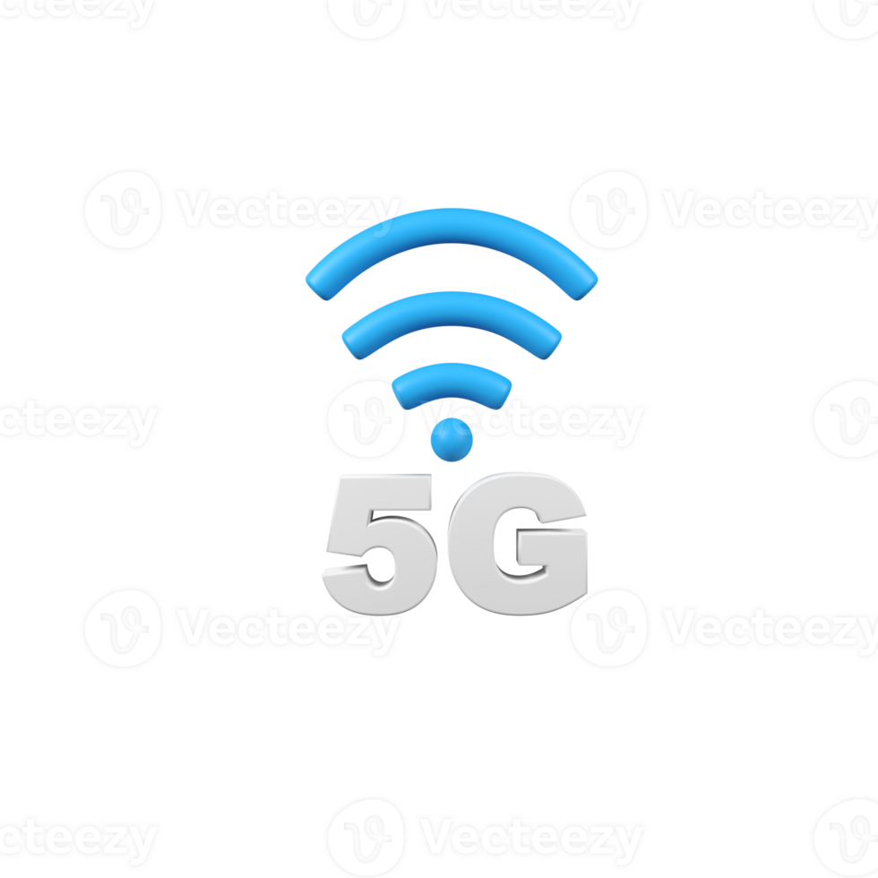 5G Internet Network Signal isolated 3d render icon illustration png