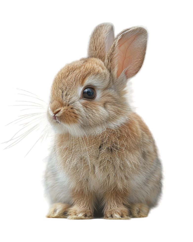 realistic portrait of pet, rabbit with brown fur png