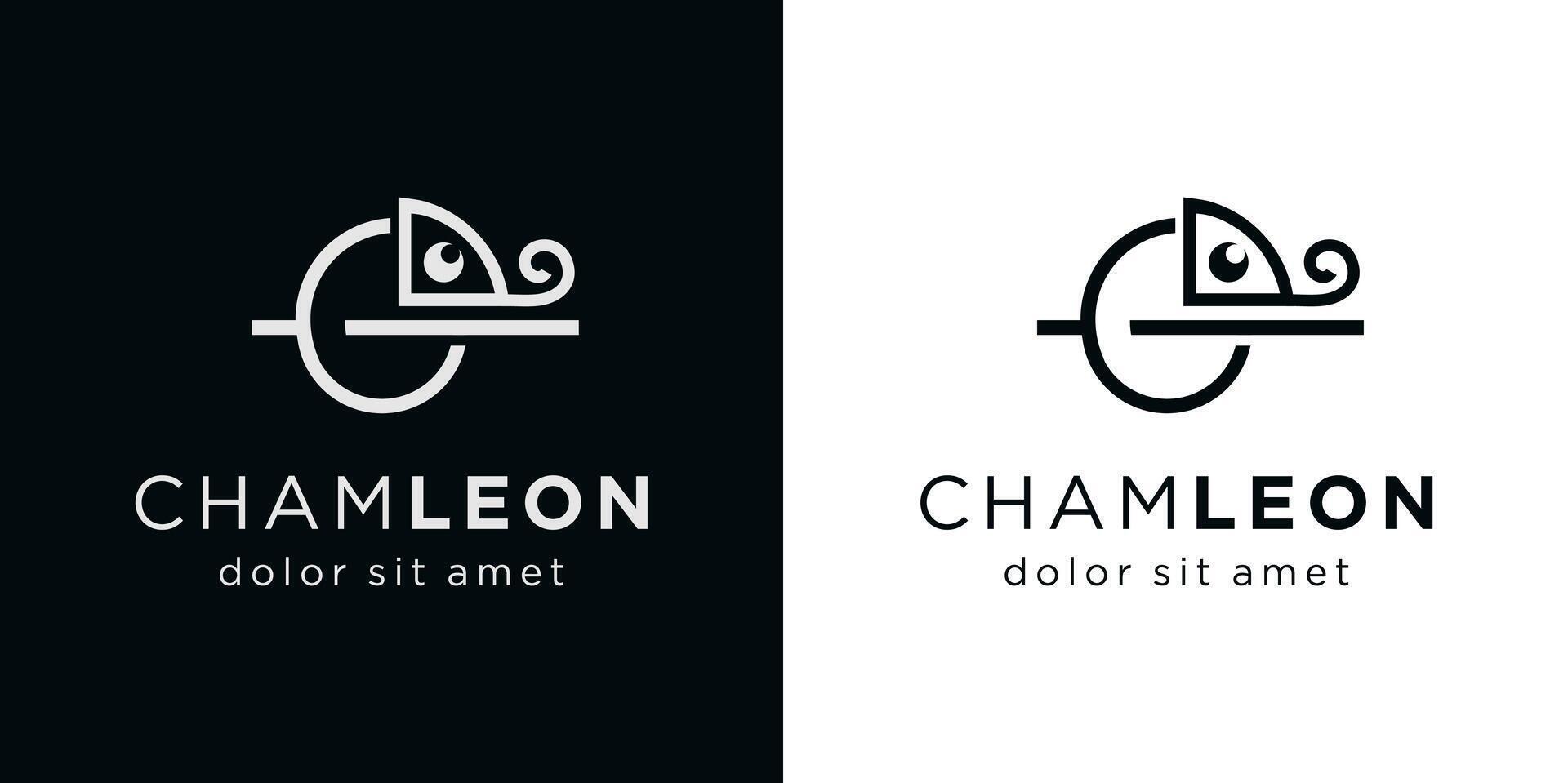 Abstract Chamelon Logo Line Design vector