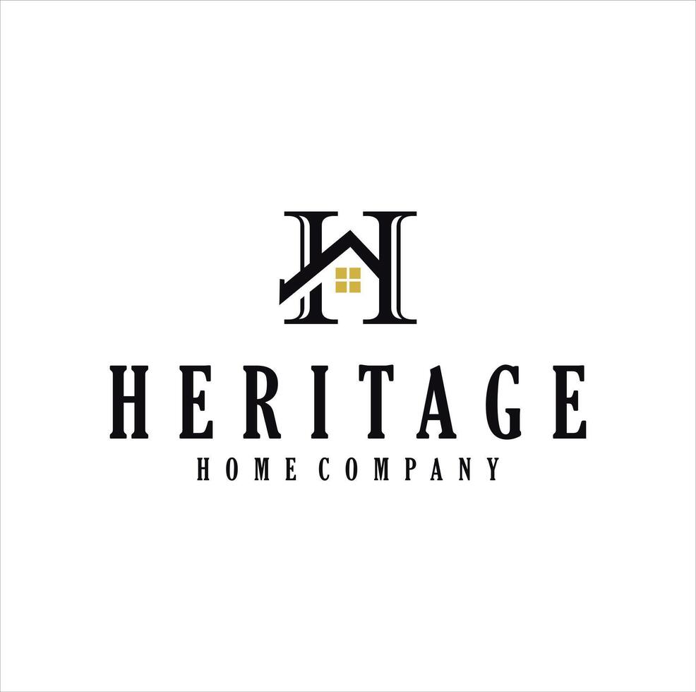 Heritage home company logo design vector