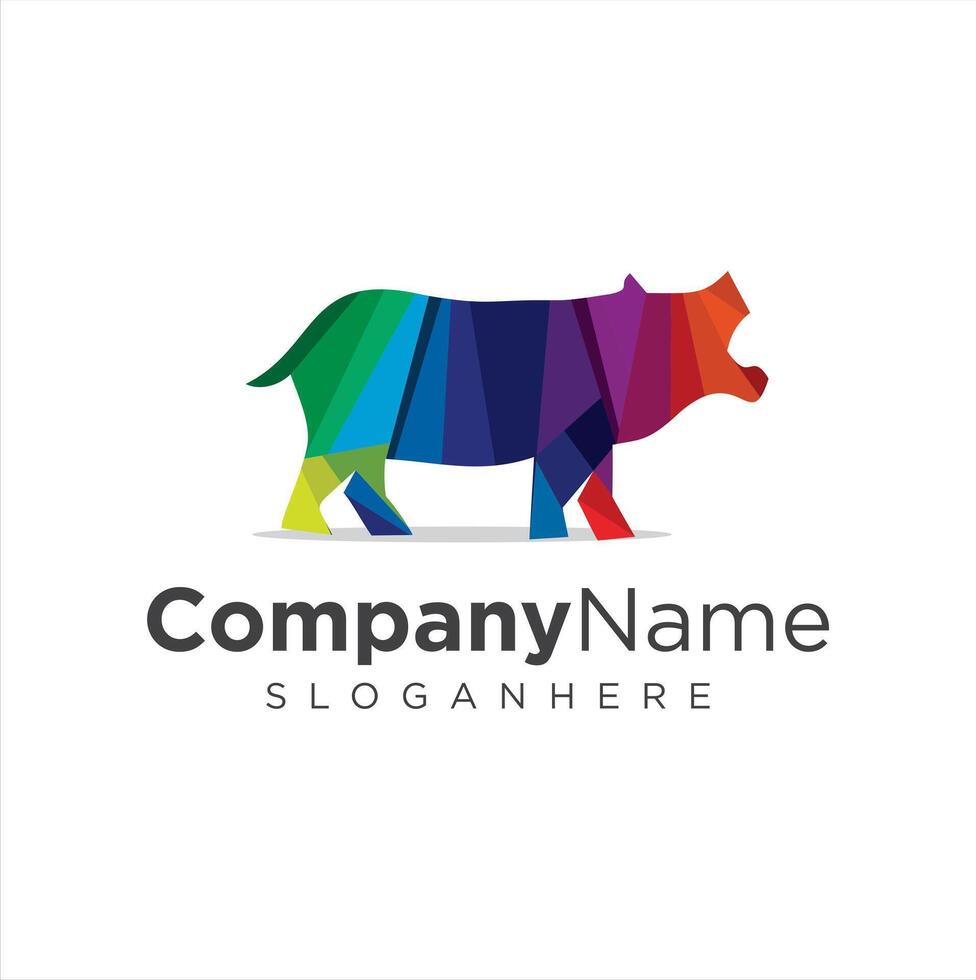 Colorful pig logo design vector