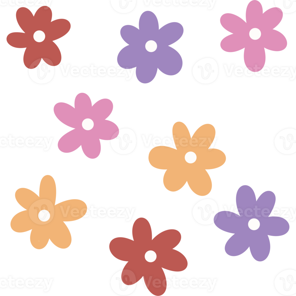 Minimal flower pattern png