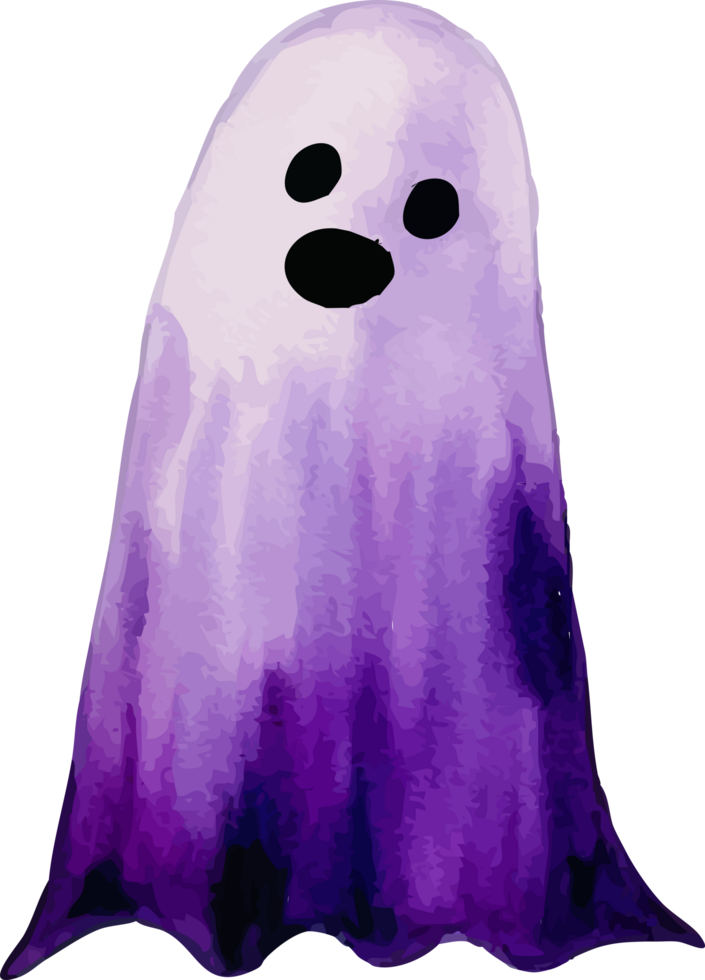 roxa fantasma com ondulado rabo aguarela ilustração símbolo png