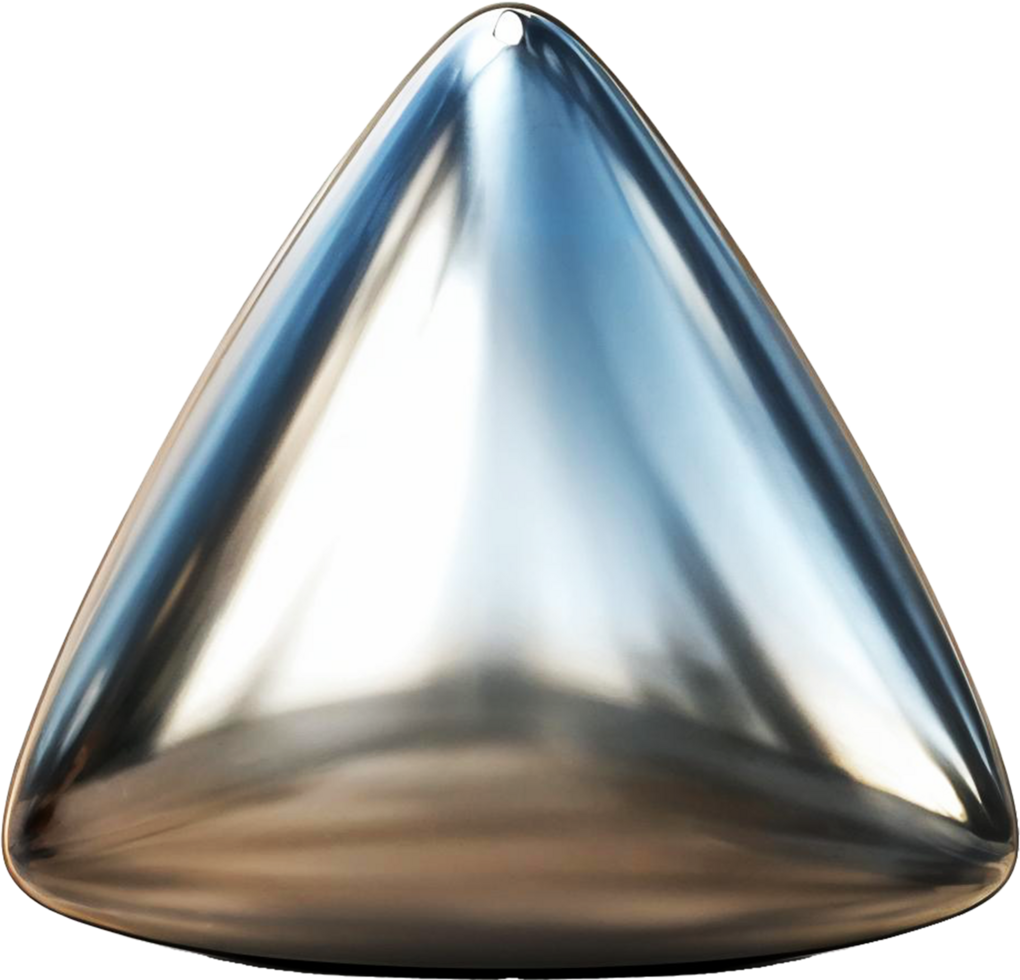 Reflective 3d Metallic Silver Triangle Shape png
