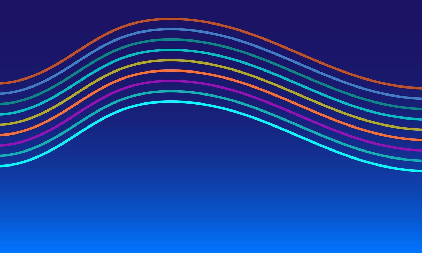 gradient blue background with colorful flowing curve lines abstract design vector