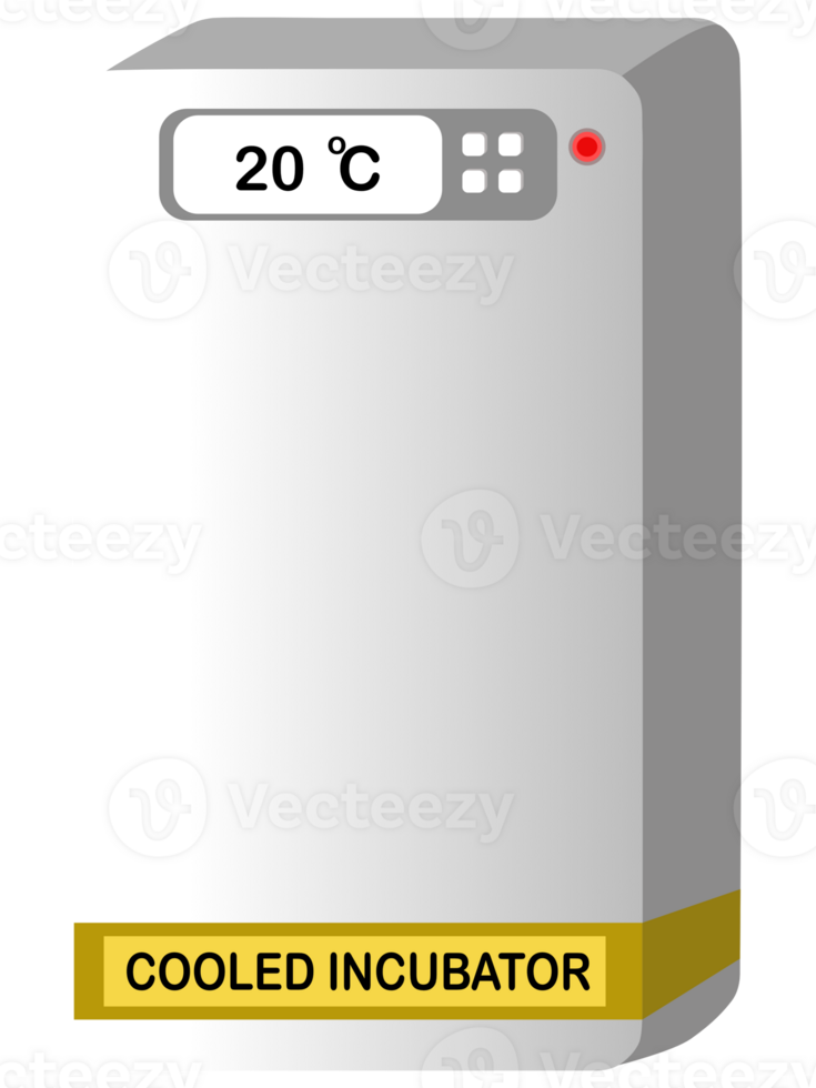 Cooled incubator with a temperature of 20 degrees Celsius or controlled room temperature cabinet for storing chemicals or medicines png