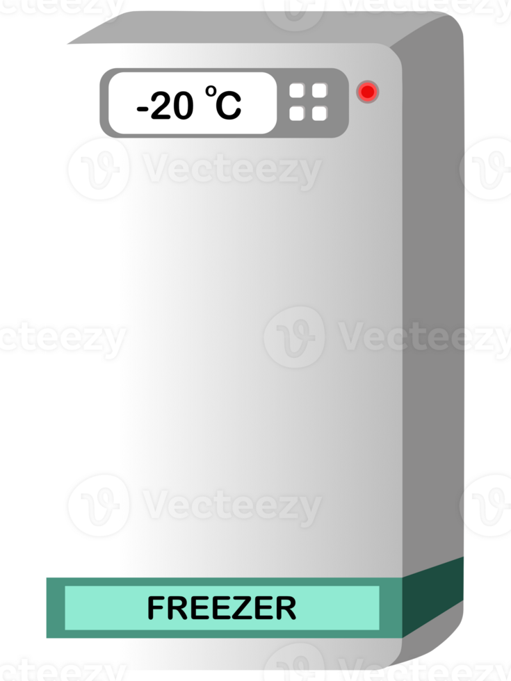 freezer with minus 20 degrees Celsius temperature for storing chemicals or medicines png