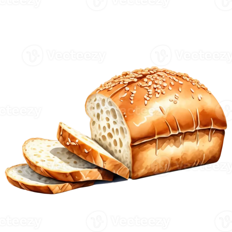 picture of a sliced bread studded with sesame seeds png
