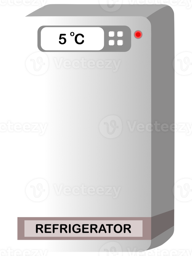 A refrigerator for storing food, medicines, or chemicals, with a temperature range of 2 to 8 degrees Celsius png