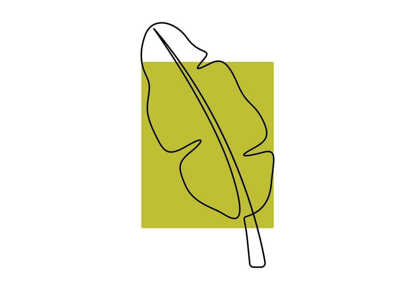 Banana leaves continuous one line drawing graphic illustration vector