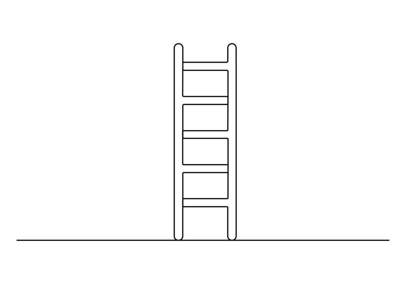 One continuous line drawing of ladder graphic illustration vector