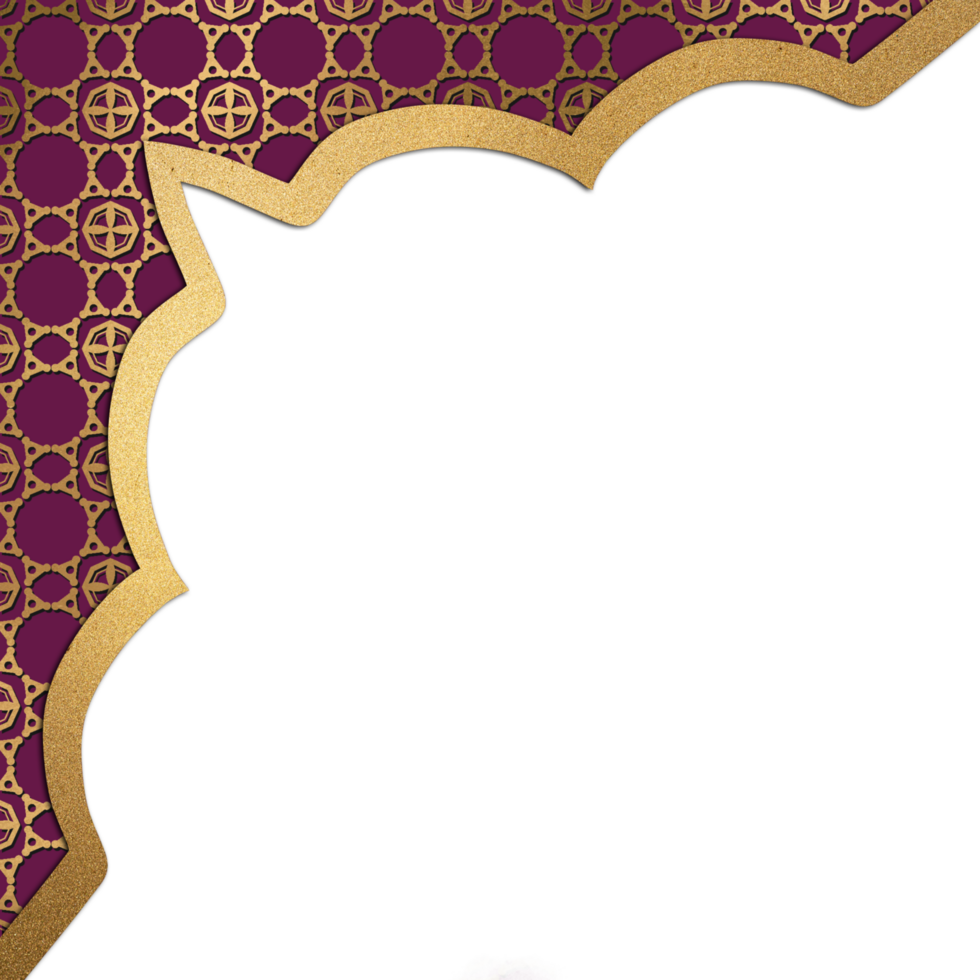 A purple and gold frame with a pattern png