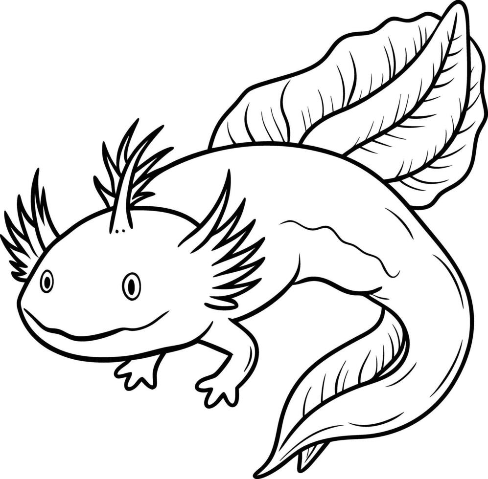Aquatic fish coloring pages vector