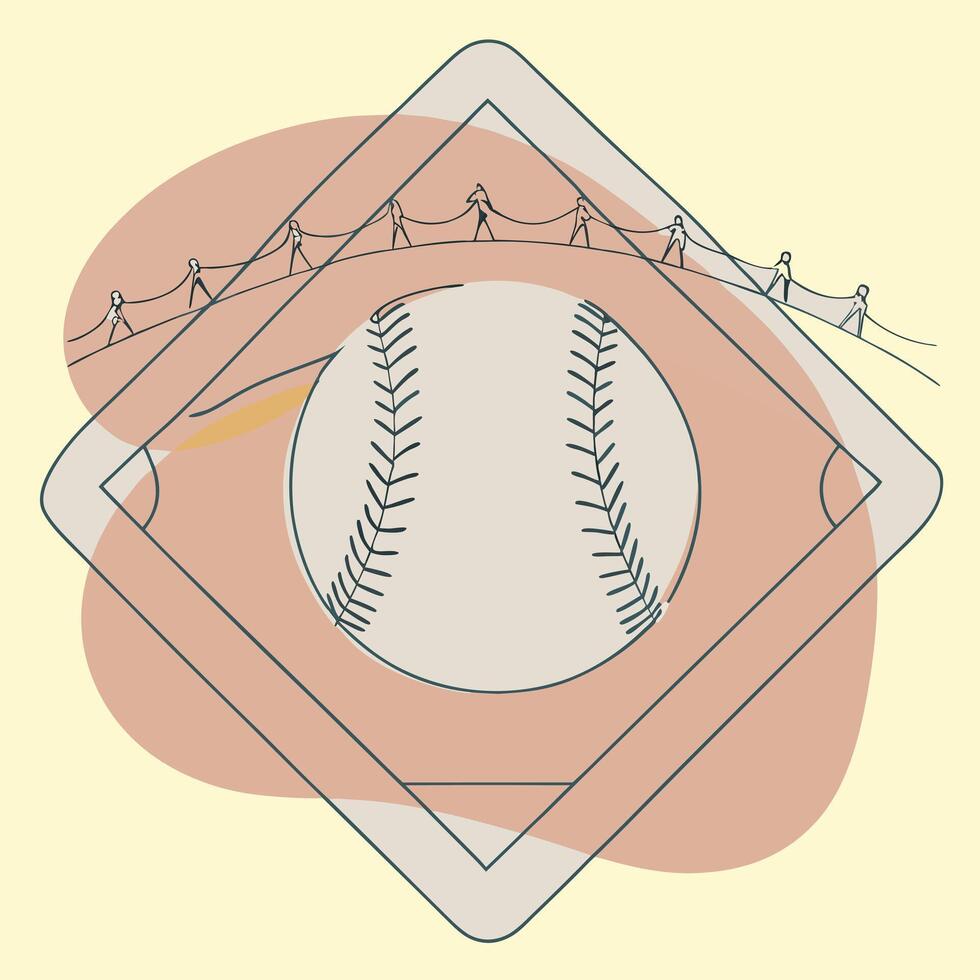 A baseball in a diamond with a bridge in the background vector