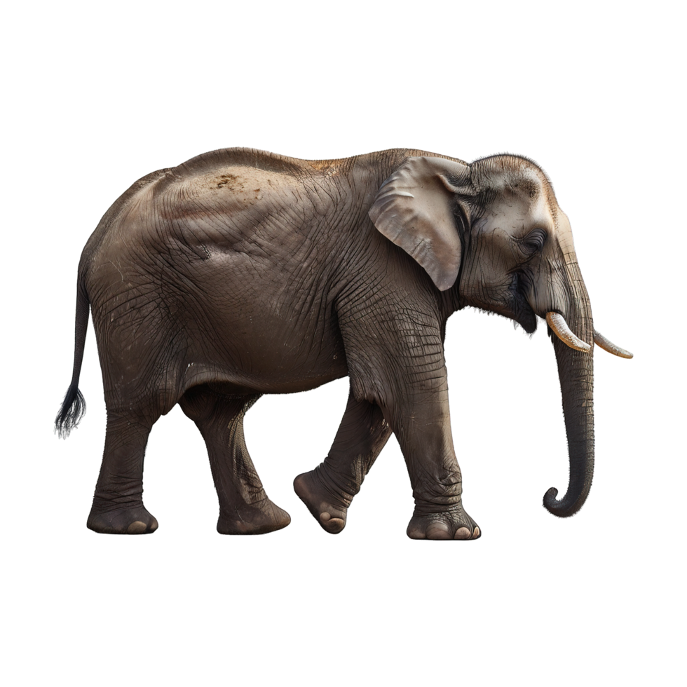 Side of big elephant on transparent background png