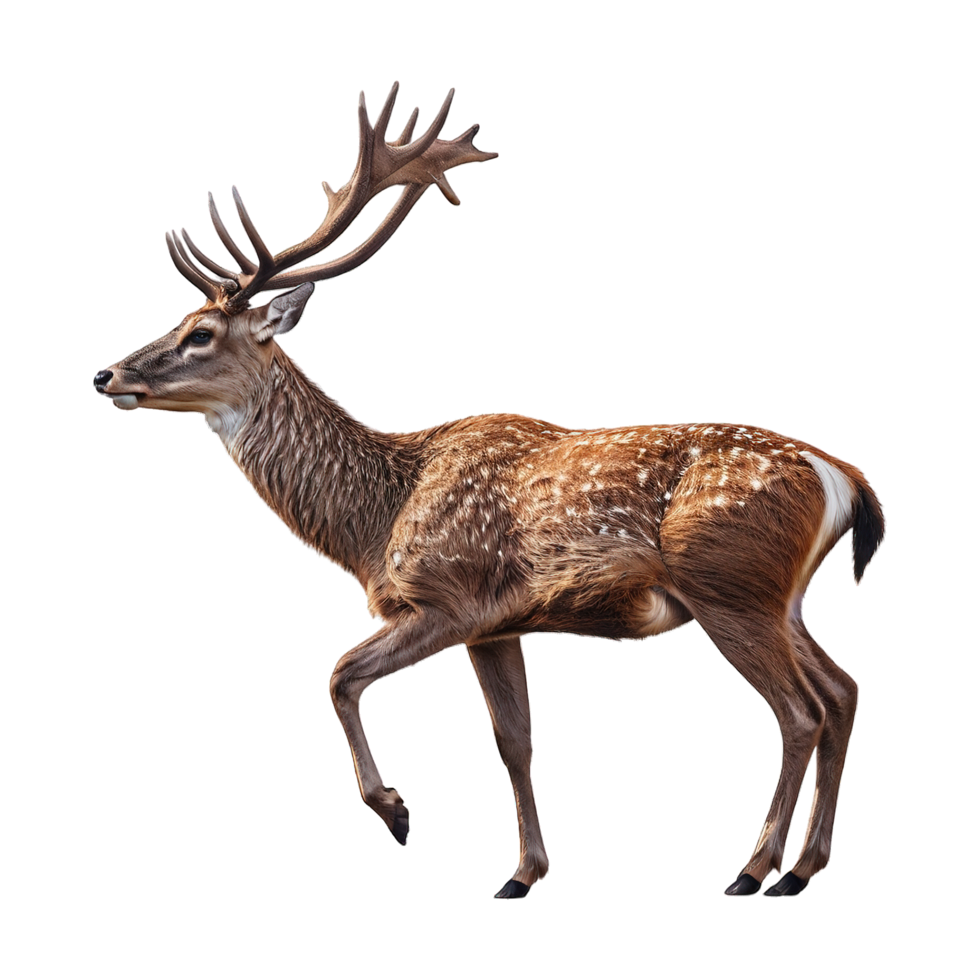 Side view of deer on transparent background png