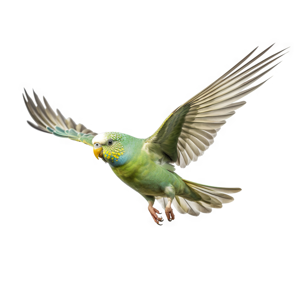 Flying parakeet budgerigar budgie bird on transparent background png