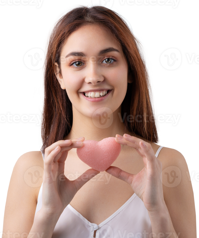 Beautiful smiling woman with clean skin, natural make-up and white teeth png