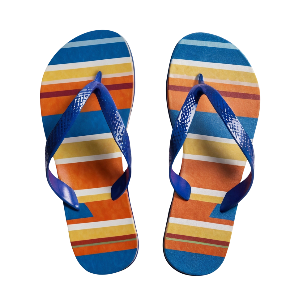 Colored flip-flops on transparent background png