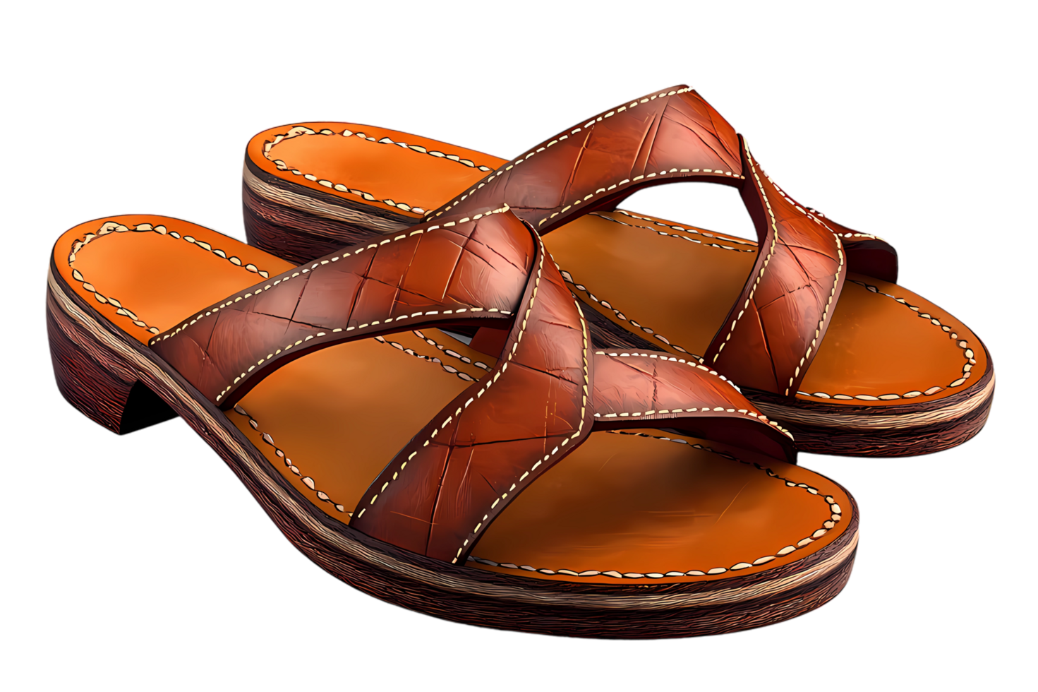 a pair of brown sandals on a transparent background png
