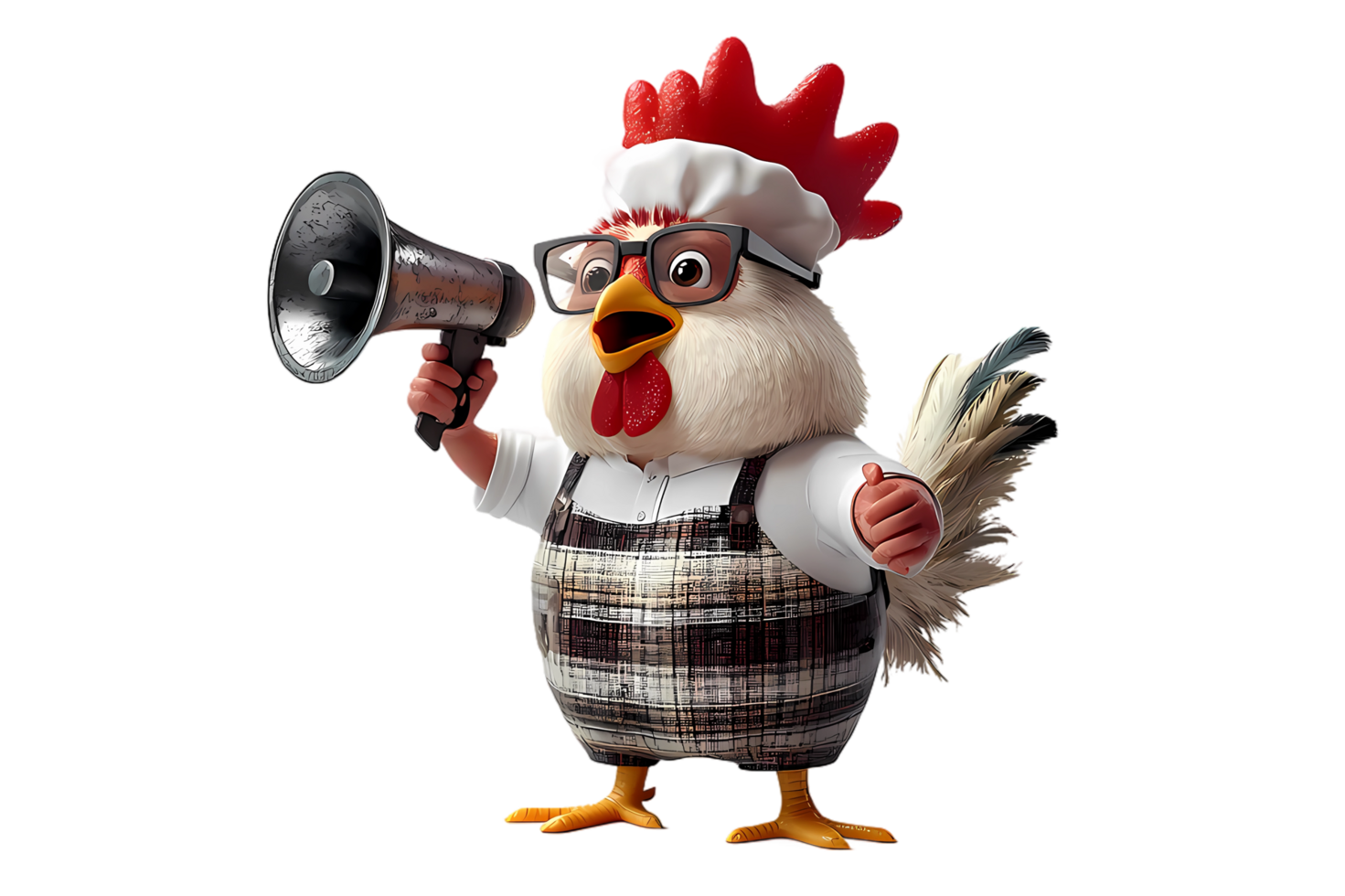 pollo con lentes y sombrero participación un megáfono 53408850 PNG
