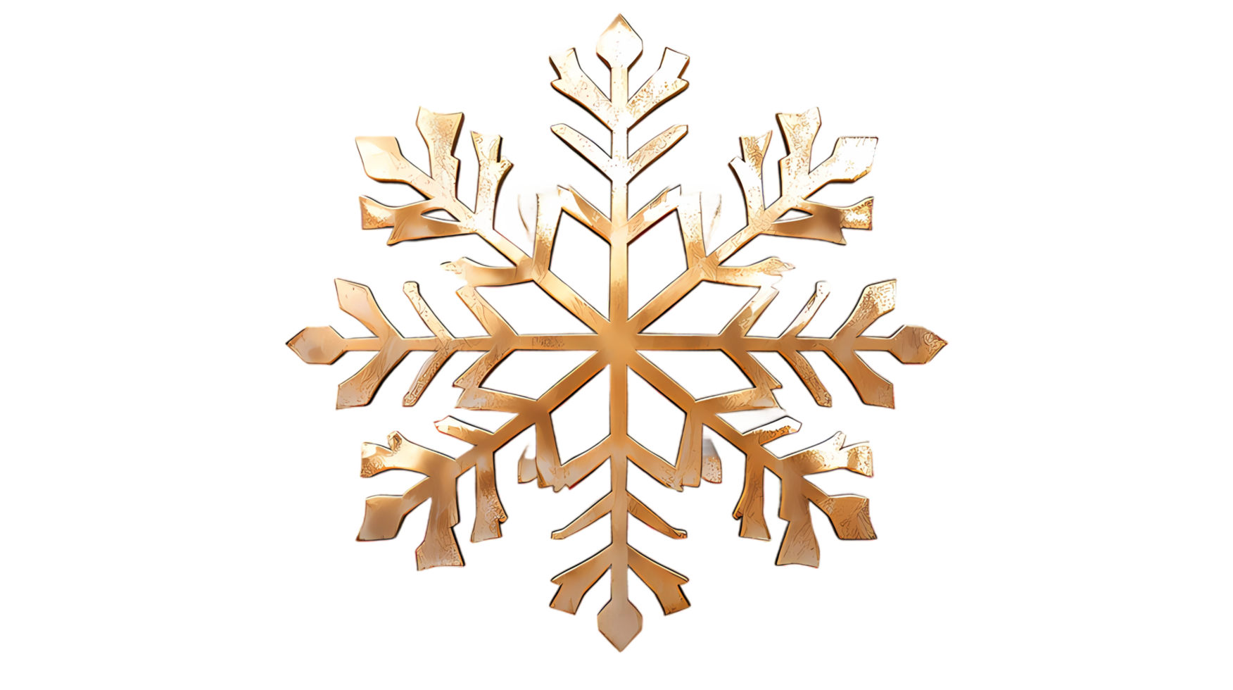 adorable gold snowflake on transparent background png