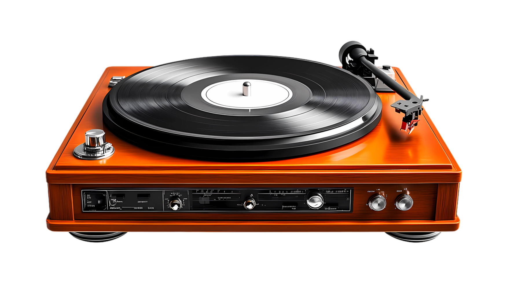 an orange turntable with a record player on top png