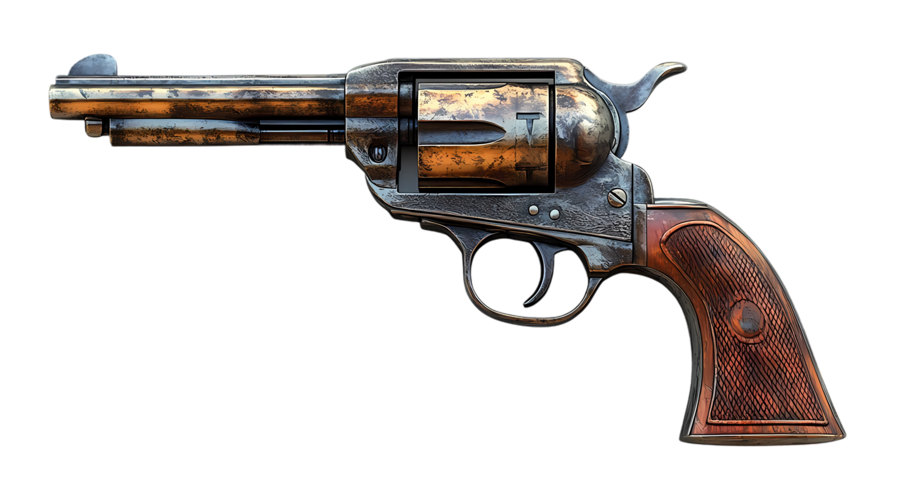 a revolver on a transparent background png