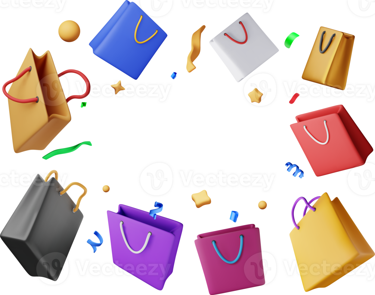 3d sale promotion icons. Shopping concept png