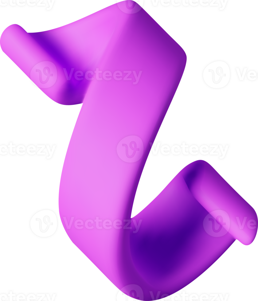 3d spiral confetti, colorful serpentine purple ribbon png