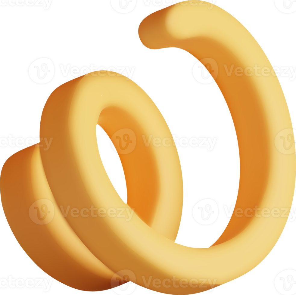 3d spiral confetti, colorful serpentine yellow ribbon png