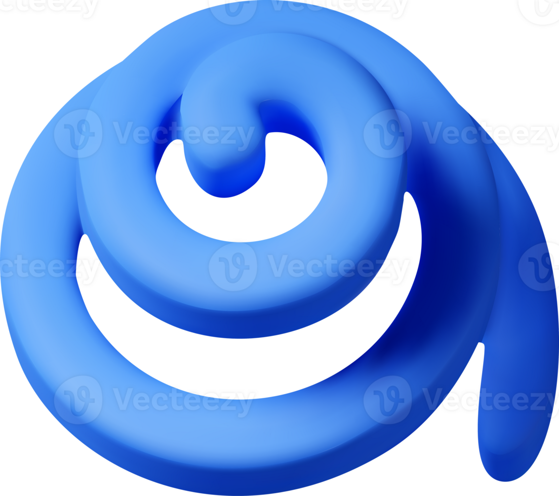 3d spiral confetti, colorful serpentine blue ribbon png