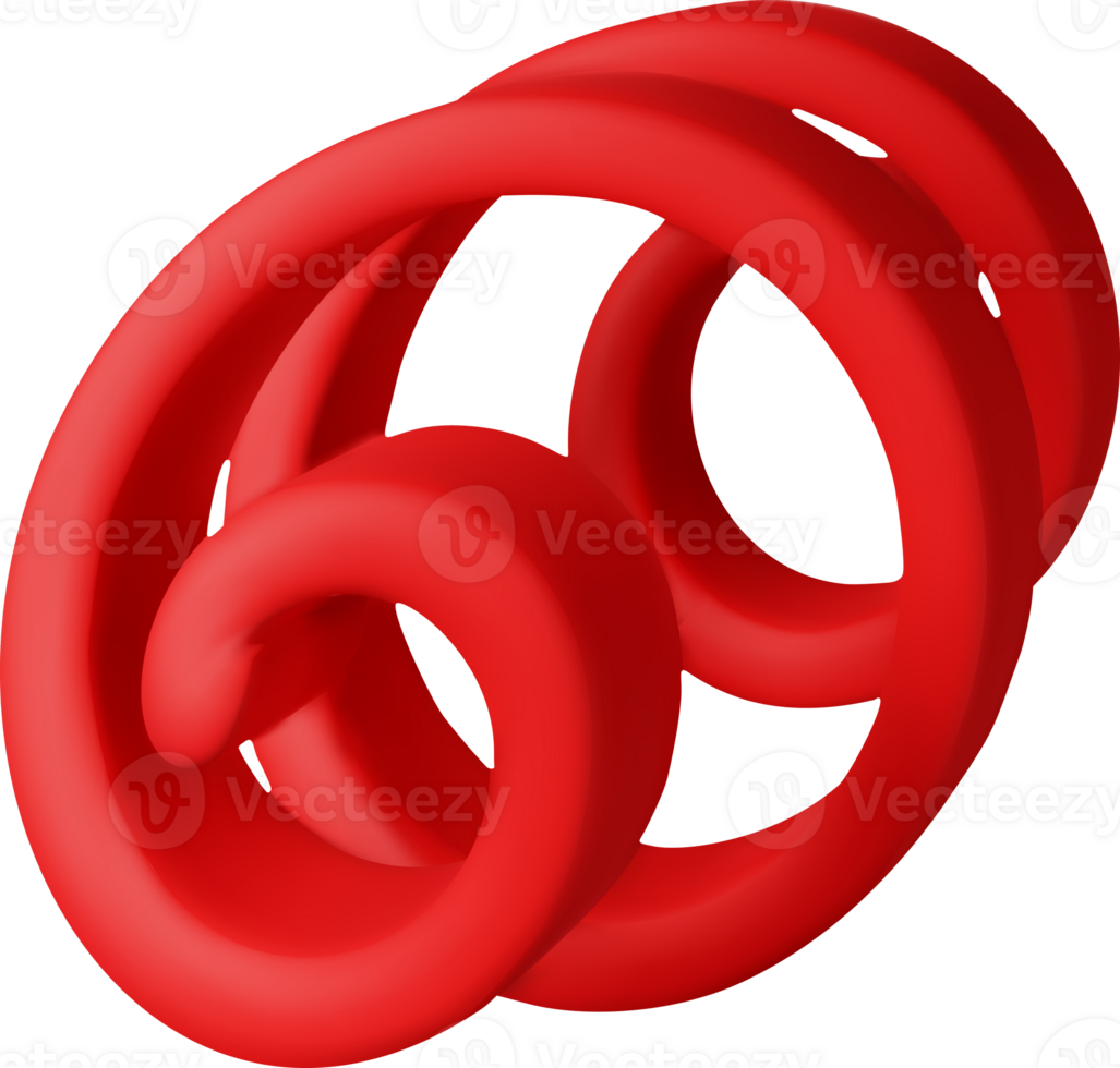 3d spiral confetti, colorful serpentine red ribbon png
