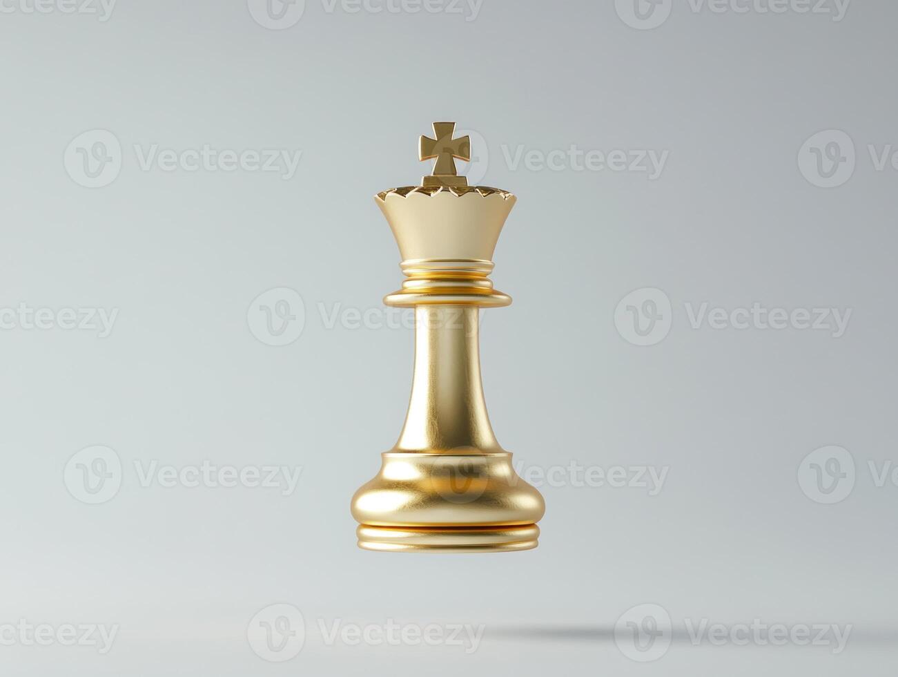Floating golden chess piece in mid air for creative design concepts photo