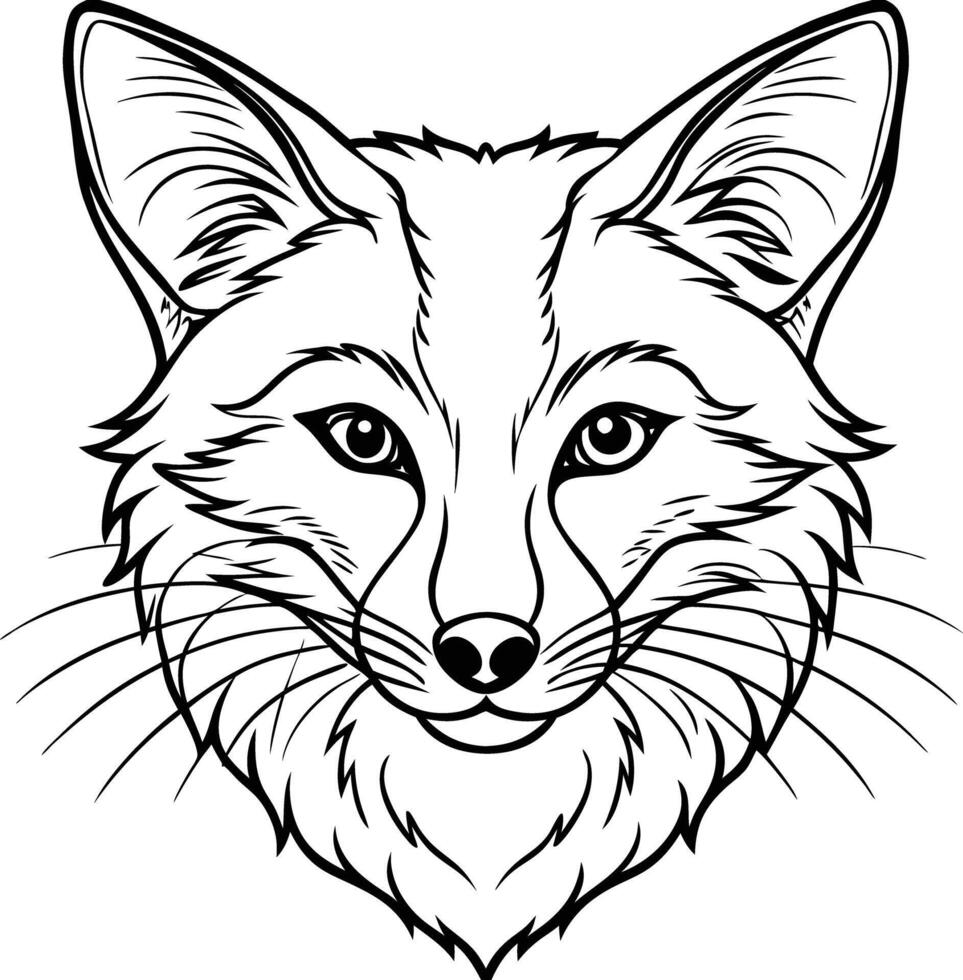 Fox head coloring pages 53409603 Vector Art at Vecteezy